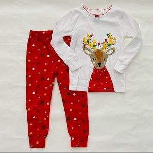 Carters Boys Girls Sleepwear Red Christmas Pajamas Reindeer Feet 1 Piece 24M